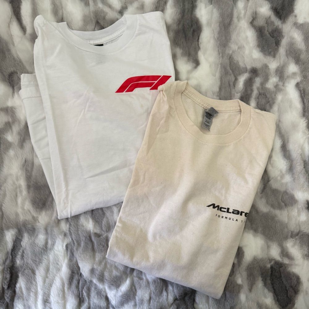Gildan White and Cream Long Sleeve Tees